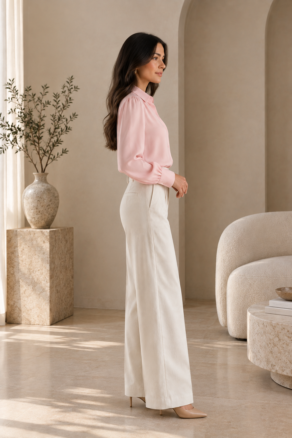 Women's Long Sleeve Button-Down Blouse