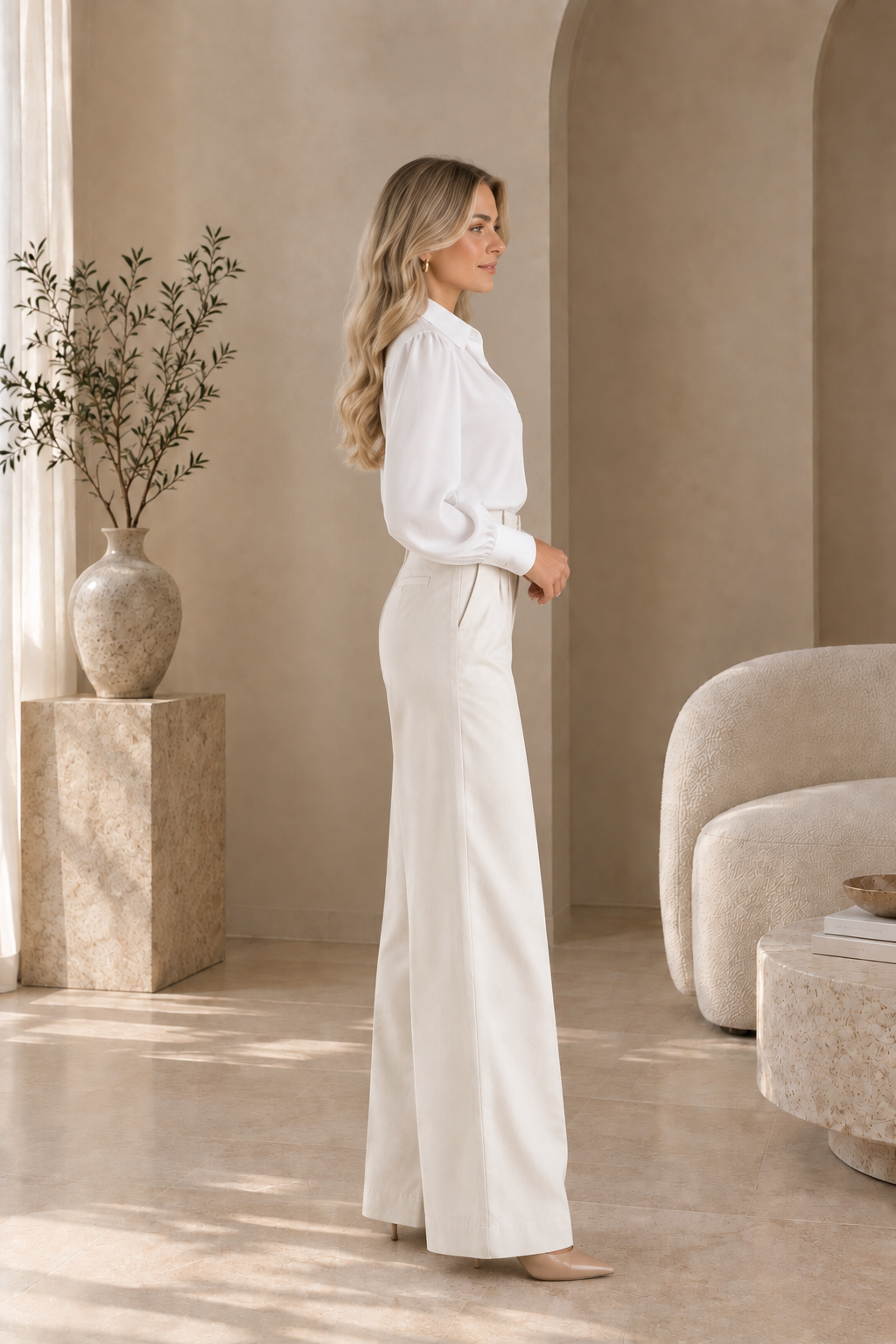 Women's Statement Cuff Long Sleeve Blouse